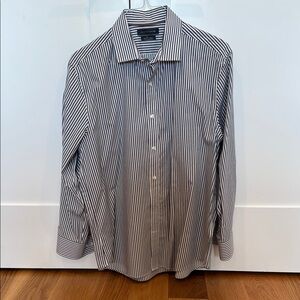 Tommy Hilfiger TH Flex Slim Fit Stretch Striped Dress Shirt Size 17 32/33 XL